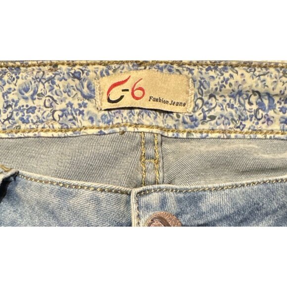 Fairy flowerJeans, BOHO, jewels, lace cream roses, rose gold gems, 28 X 33 c-6 - Picture 14 of 16